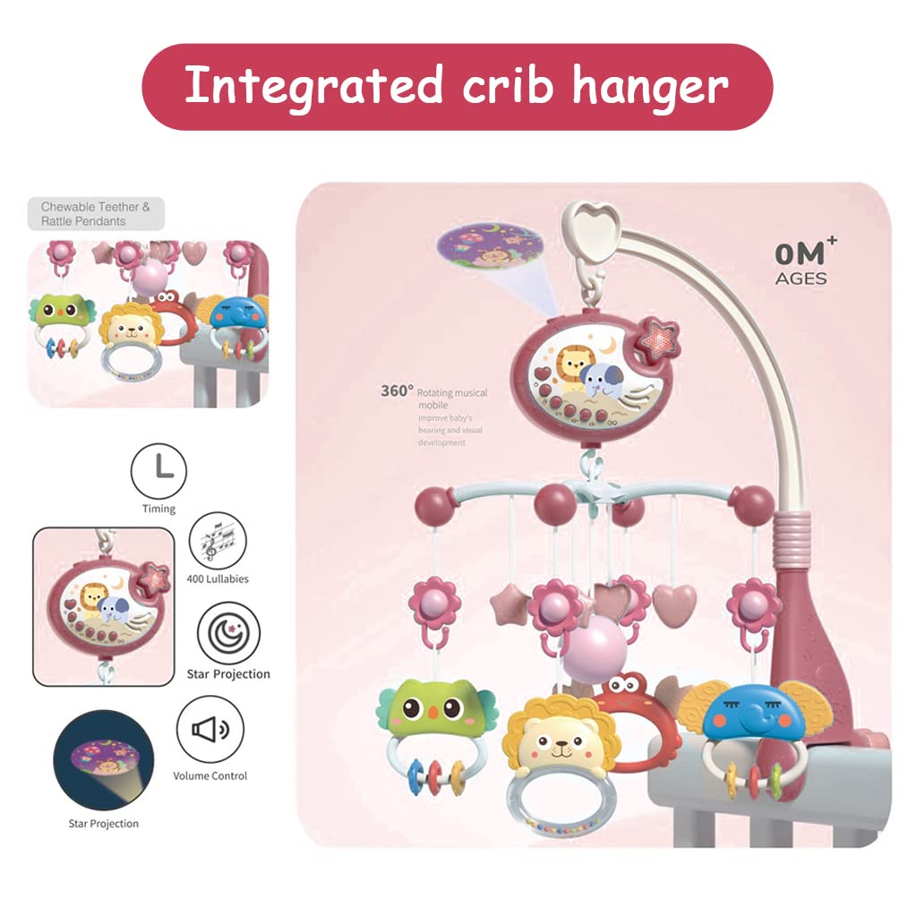 PATPAT Crib Hanging Toy for Babies, Electric Rotation Crib Soothe Toy Multifunctional Crib Hanging Toy with Lullabies, Timing, Projection, Night Light, Crib Hanging Toy for Baby 3-6 Month (Red) PATPAT Crib Hanging Toy for Babies, Electric Rotation Crib Soothe Toy Multifunctional Crib Hanging Toy with Lullabies, Timing, Projection, Night Light, Crib Hanging Toy for Baby 3-6 Month (Red)